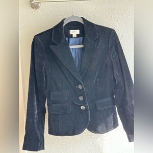 ANN TAYLOR LOFT - black velvet blazer - button down lined